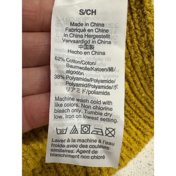 J Crew Women’s Sweater Pullover Mustard Yellow Tipped Beach Long sleeve Knit Med - Picture 3 of 9